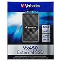 Verbatim 128GB Vx450 External SSD, USB 3.0 with mSATA Interface - Black