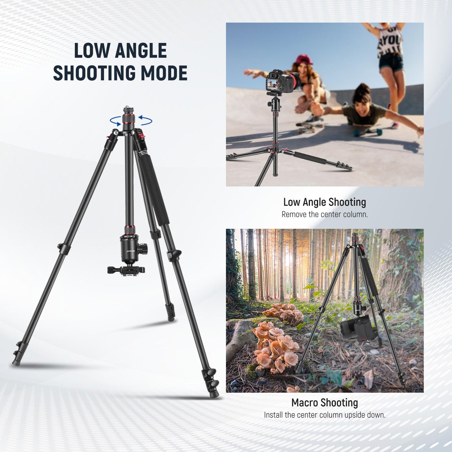 NEEWER 77 inch Camera Tripod Monopod for DSLR, Phone with 360° Panoramic Ball Head, 2 Axis Center Column, Arca Type QR Plate, Bag, Compact Aluminum
