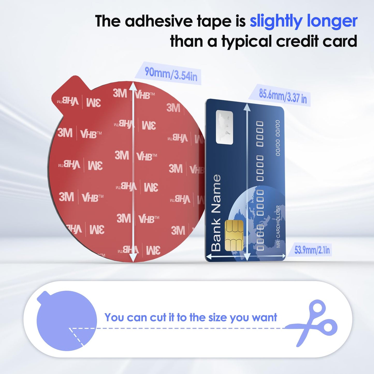 volport Sticky Adhesive for Dash Cam Suction Cup Mount, 90mm Circle Heat Resistant Double Sided Extra Strong Mounting Tape Pad Replacement for Car