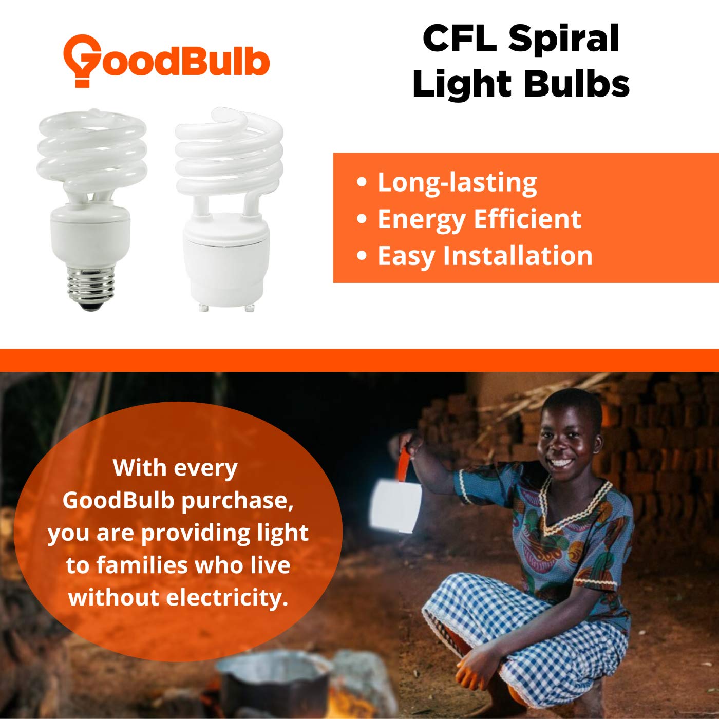 GoodBulb 23-Watt CFL Bulbs 2700K Warm White Light GU24 Base 1600 Lumens 82 CRI 10000 Life Hours (Pack of 10)