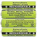 BatteryDealz 1.2V NiMH AAA Rechargeable Batteries Compatible with Panasonic Cordless Telephones (4-Pack)