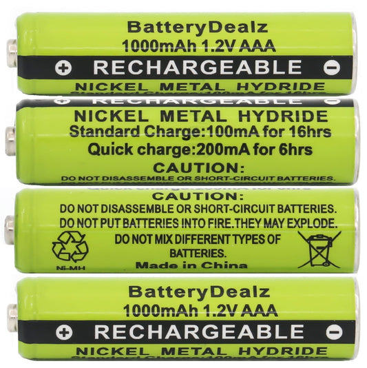 BatteryDealz 1.2V NiMH AAA Rechargeable Batteries Compatible with Panasonic Cordless Telephones (4-Pack)