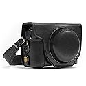 MegaGear MG975 Canon PowerShot G7 X Mark II Ever Ready Leather Camera Case and Strap, with Battery Access, Black