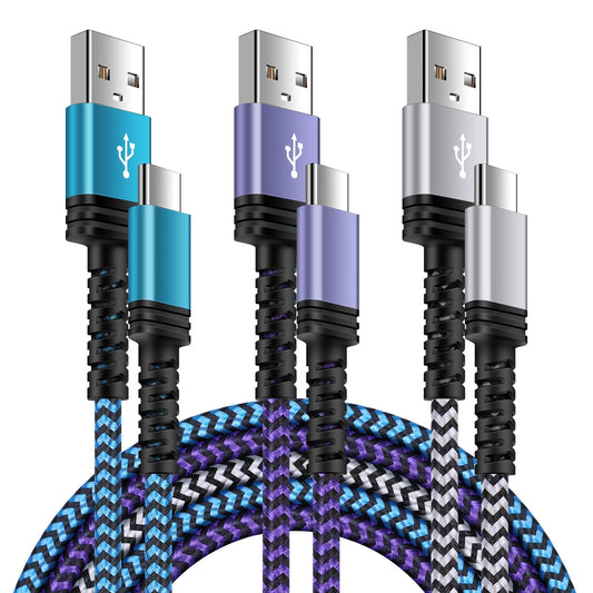 3Pack 10FT Samsung Fast Charging Cable USB Type C Long Phone Charger Cord for Samsung Galaxy A17 A16 5G S25 Ultra S24FE A56 A15 A35 A54 S23,Moto G