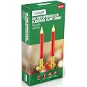 Tupkee Red LED Window Candles - Set of 2 Battery-Operated Flameless Christmas Candles with Flickering Flame & Timer for Holiday Window & Home Home