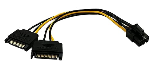 zdyCGTime 6-Inch 6 Pin PCI to 15Pin SATA Power Splitter Express Video Card Power Cable Adapter