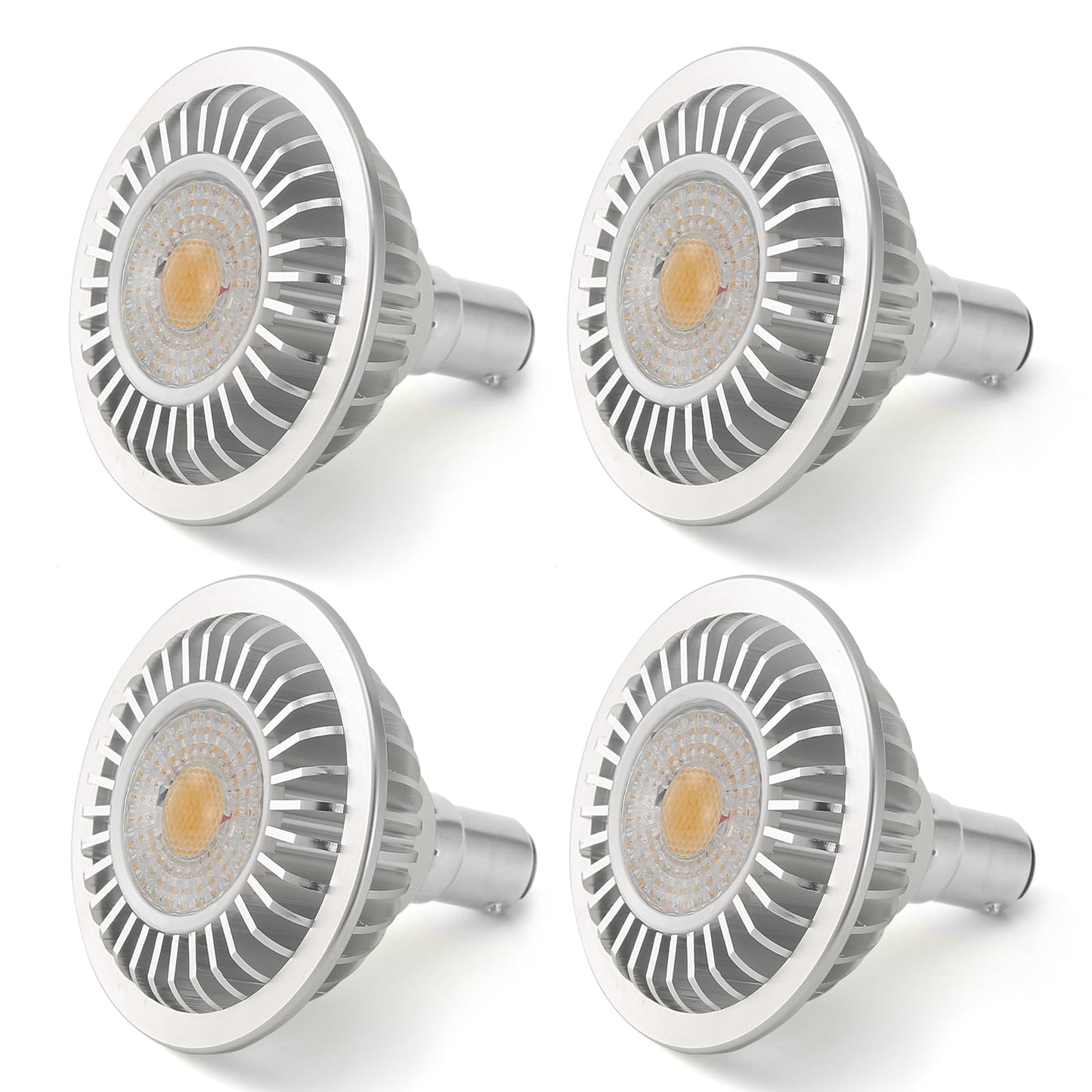 AIBOO AR70 LED Light Bulb BA15D B15 Base, AC/DC12V Input, 7W 500lm for Home Household Commercial Lighting, 50W Halogen Lamp Replacement(Warm White,4