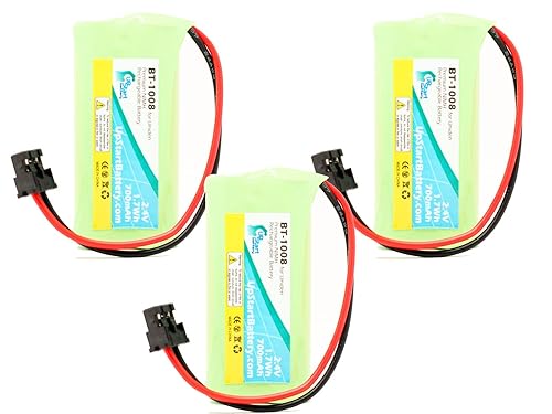 3X Pack - BT-1008 Battery for Uniden D1780, D1680-4, D1680, D1660, D1760 Cordless Phones (700mAh, 2.4V, NI-MH)