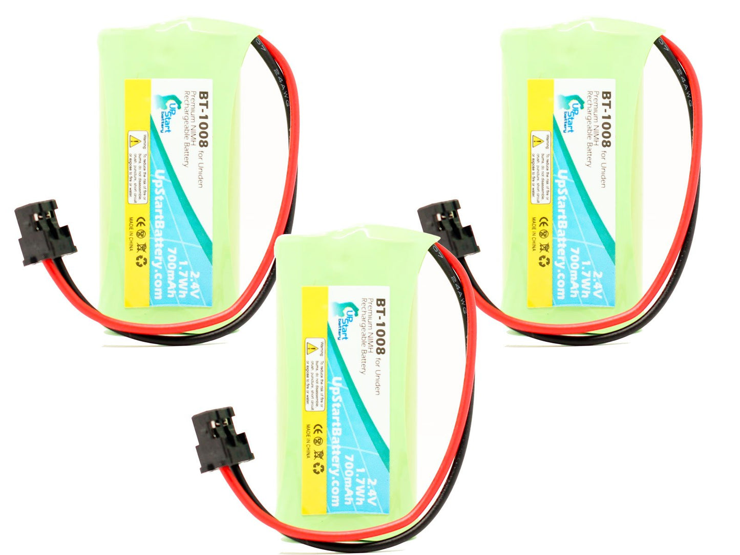 3X Pack - BT-1008 Battery for Uniden D1780, D1680-4, D1680, D1660, D1760 Cordless Phones (700mAh, 2.4V, NI-MH)