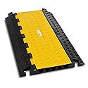 Pyle Durable Cable Protective Ramp Cover - Supports 33000lbs Five Channel Heavy Duty Cord Protection w/Flip-Open Top Cover, 31.5” x 17.5” x 1.77”