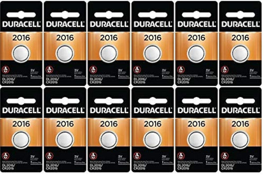 12-Pack Duracell 2016 Batteries 3.0 Volt Lithium Coin Button