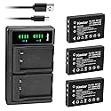 Kastar 3-Pack NP-120 Battery and LTD2 USB Charger Replacement for Zohulu 4K Infrared Night Vision 24.0 Megapixel