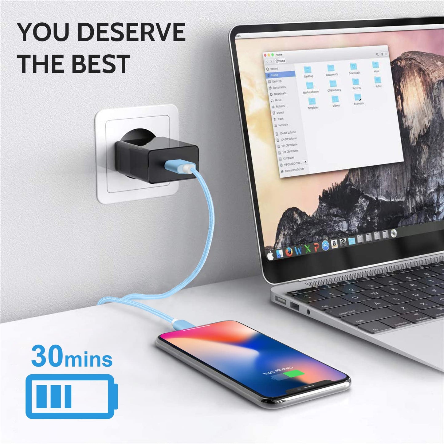 Souina iPhone Charger Cord,4-Pack?3FT/6FT/6FT/10FT? MFi Certified Lightning Cable Fast Charging Cord Nylon Braided iPhone Charging Cable Compatible…