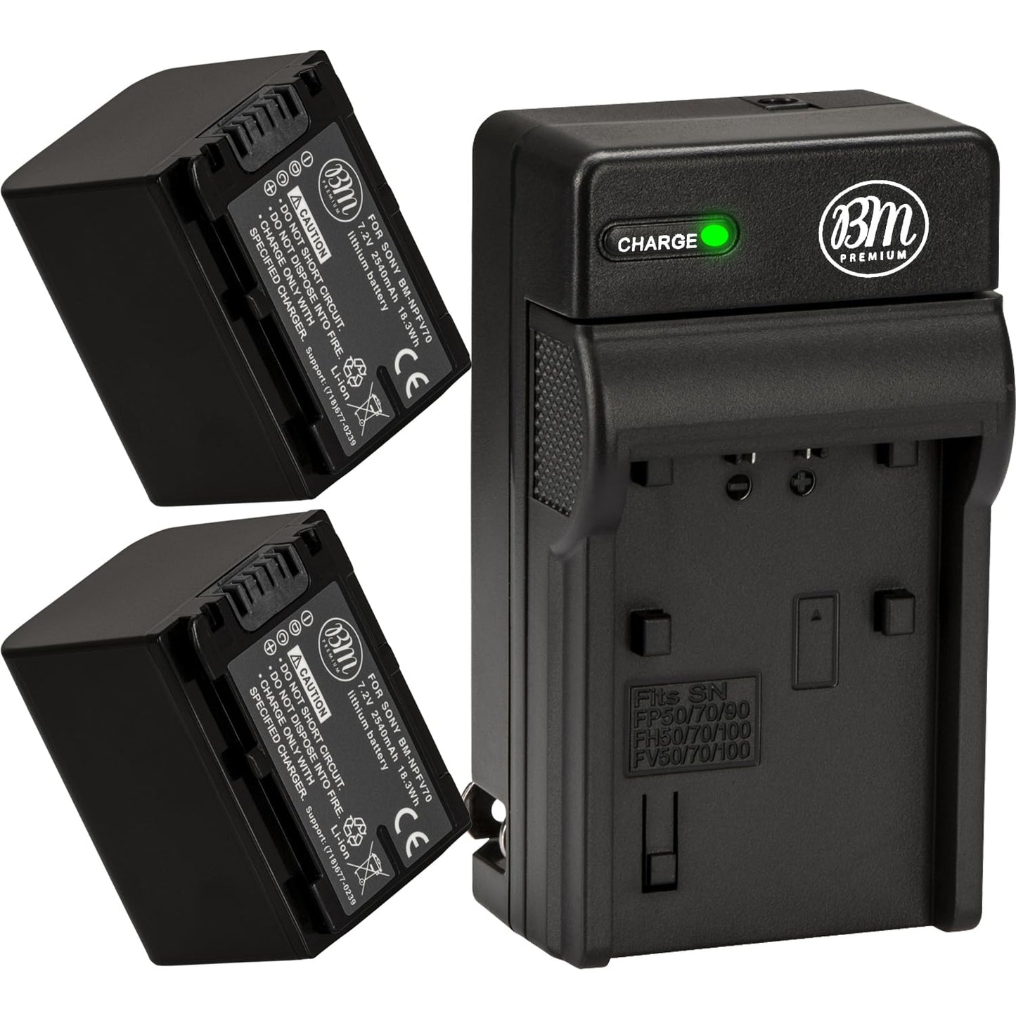 BM 2 NP-FV70 Batteries and Charger Kit for Sony FDR-AX53 FDR-AX700 HDR-CX455/B HDR-CX675/B HDR-CX900 HDR-PJ340 HDR-PJ540 HDR-PJ670/B HDR-PJ810