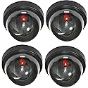 hosecurity (4 Pack Dummy Security Camera, Fake Security Dome Camera with Realistic Look, One Flash Red LED Light for Indoor and Outdoor Use