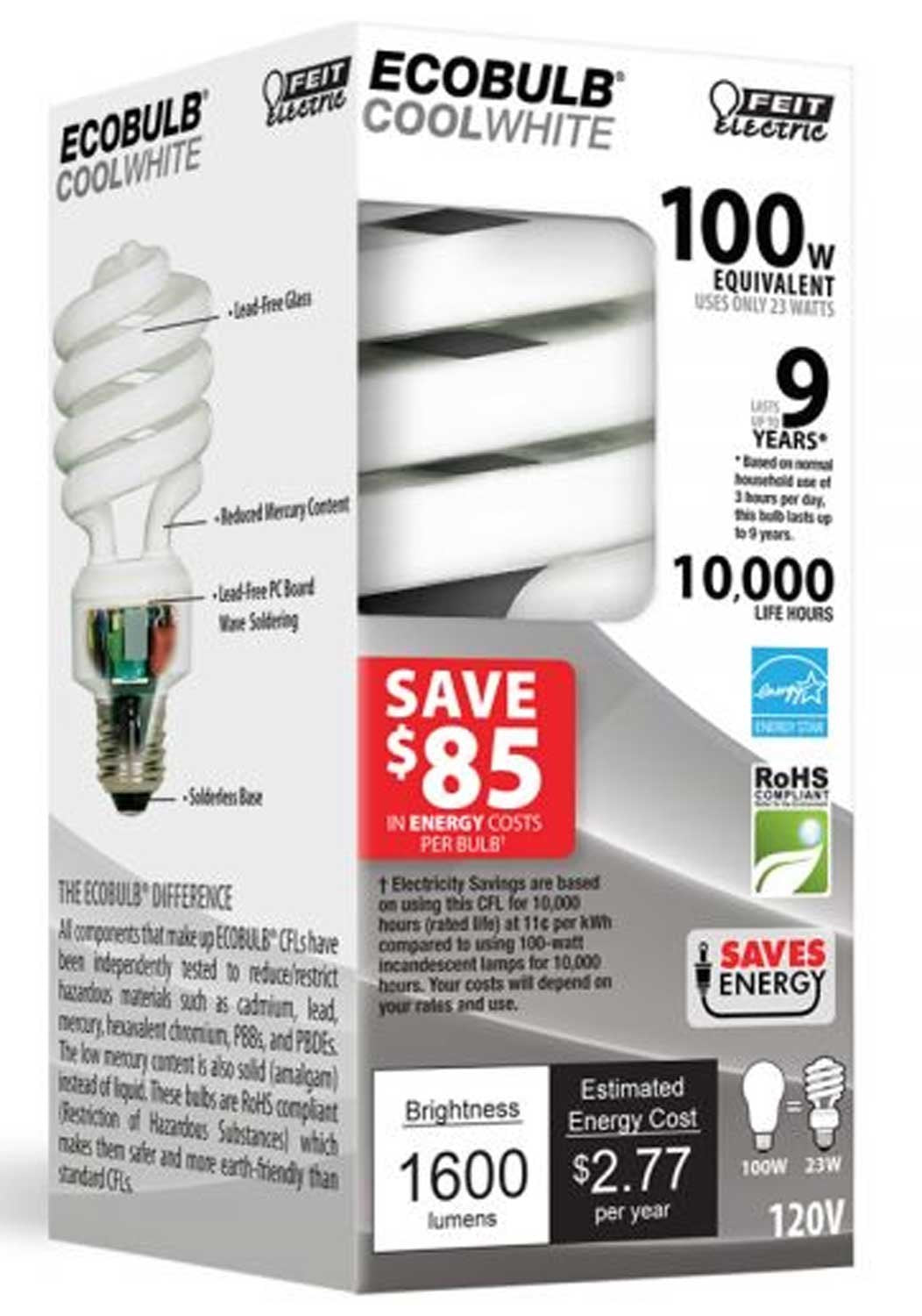 Feit Electric ESL23TM/ECO/41K 100-Watt Equivalent Twists CFL Bulb