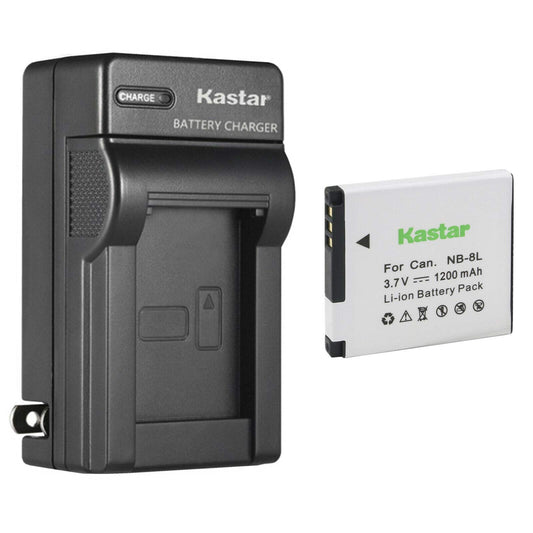 Kastar 1-Pack Battery and AC Wall Charger Replacement for Canon NB-8L NB8L, NB-8LH NB8LH Battery, Canon CB-2LA, CB-2LAE Charger, Canon PowerShot