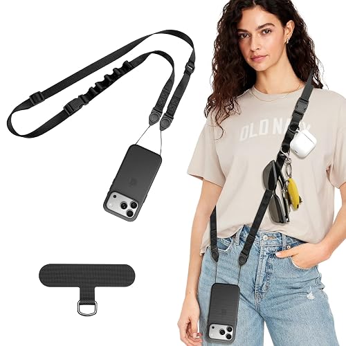TiMOVO Universal Phone Lanyard Crossbody, Detachable Neck Lanyard for iPhone 17 Series Case, Adjustable Shoulder Strap with Quick Release Buckle