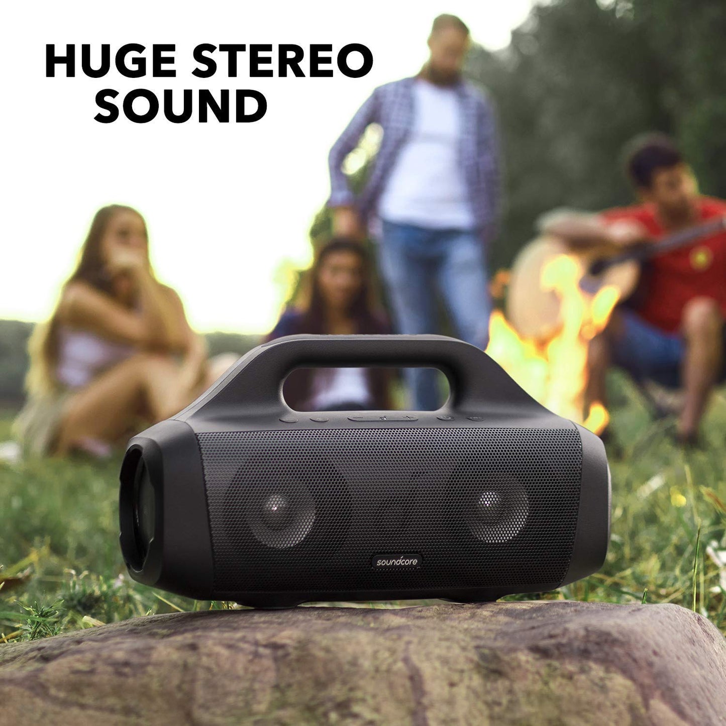 Soundcore Motion Boom Outdoor Speaker with Titanium Drivers, BassUp Technology, IPX7 Waterproof, 24H Playtime, Soundcore App, Built-in Handle