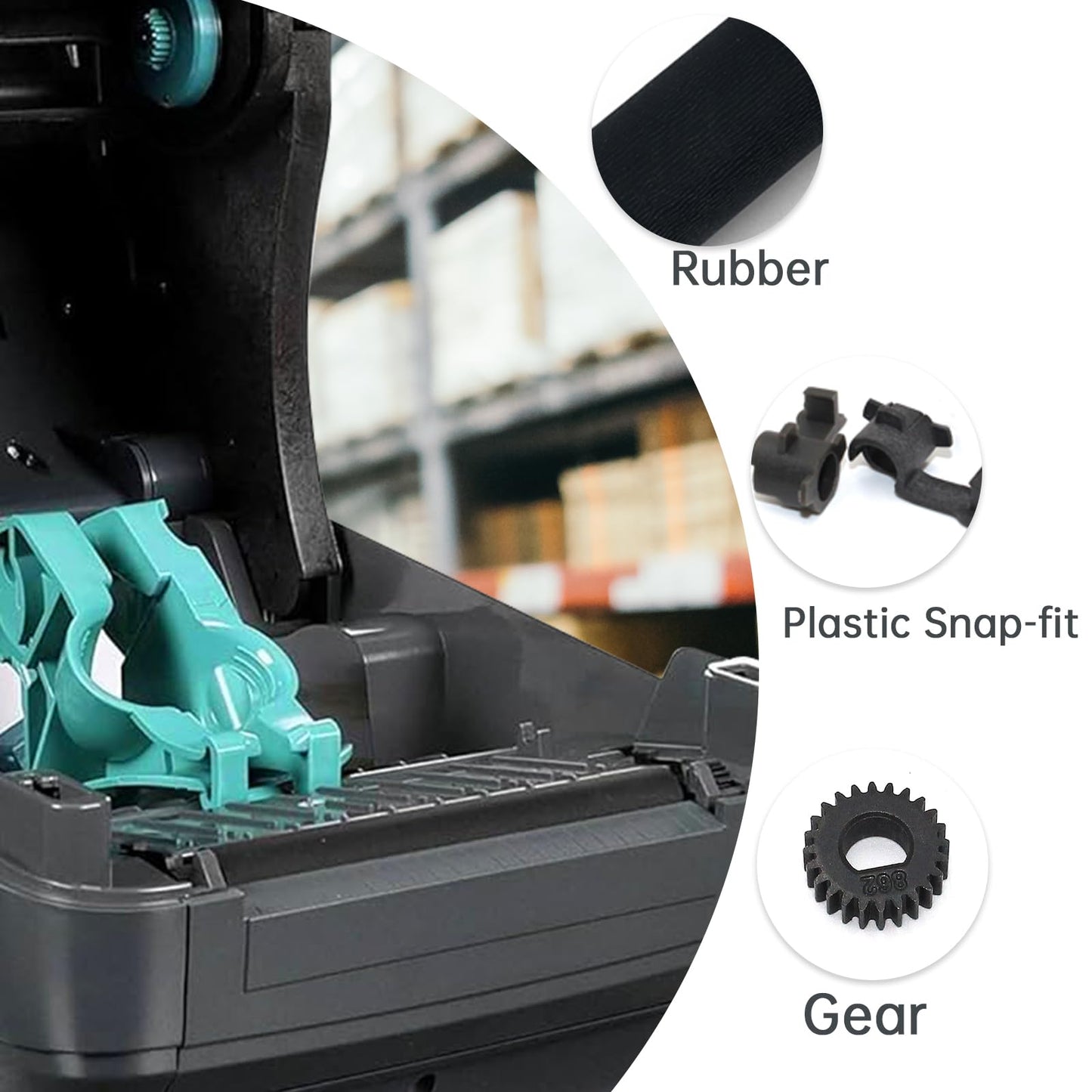 105934-035 Kit Platen Roller for Zebra GX420T GK420T GX430T GK430T Thermal Label Printer Transfer Roller