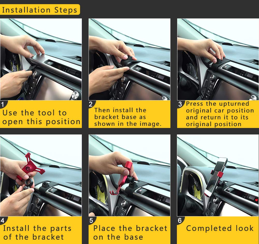 BeHave Autos Universal Car Phone Holder Fit for Toyota RAV4 2013 2014 2015 2016 2017 2018 Air Vent Phone Mount Adjustable, Car Phone Cradle Fit