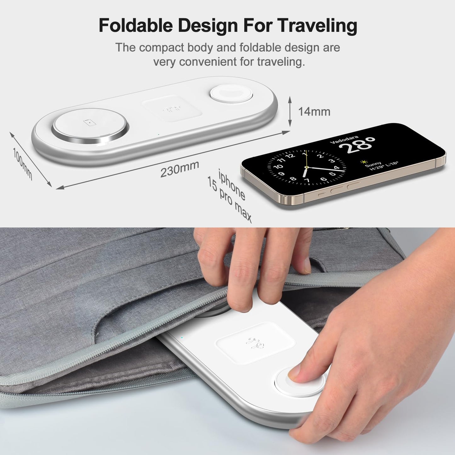 3 in 1 Charging Station for Apple - Faster Mag-Safe Charger Stand for iPhone - Magnetic Wireless Charger Station for iPhone 17/16/15/14/13/12 Series