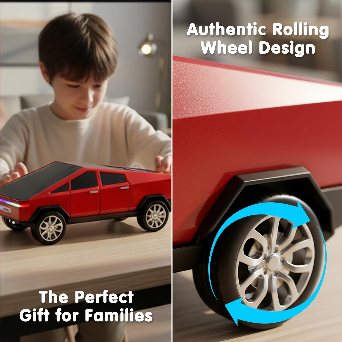 Mesayra Pickup Truck Bluetooth Speaker, Mini Portable Car Sound System with FM Radio, USB Playback, Hands-Free Call, LED Display, Ideal Gift for Men