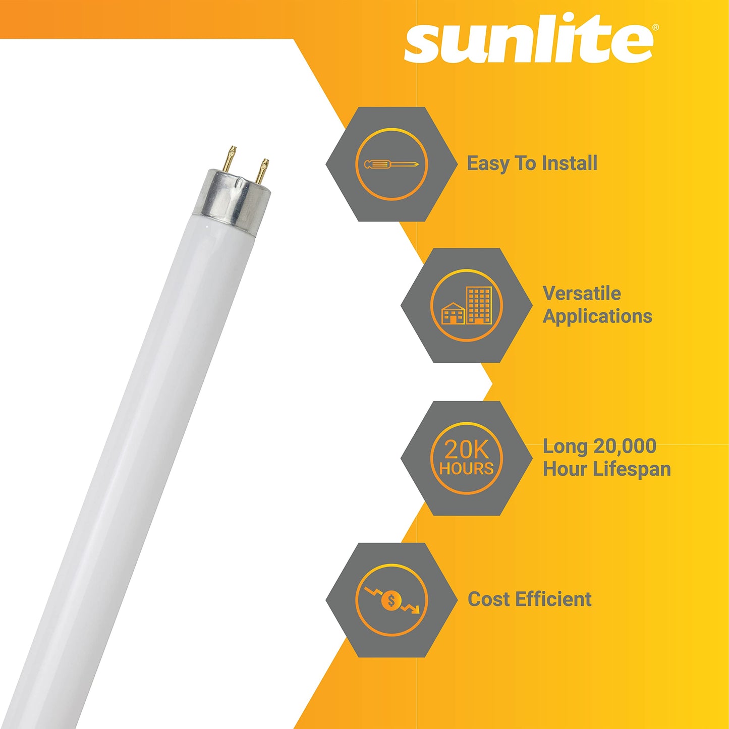 Sunlite 30128 F17T8/SP865/30PK T8 High Performance Medium Bi-Pin (G13) Base Straight Tube Bulb (30 Pack), 17W/6500K, Daylight