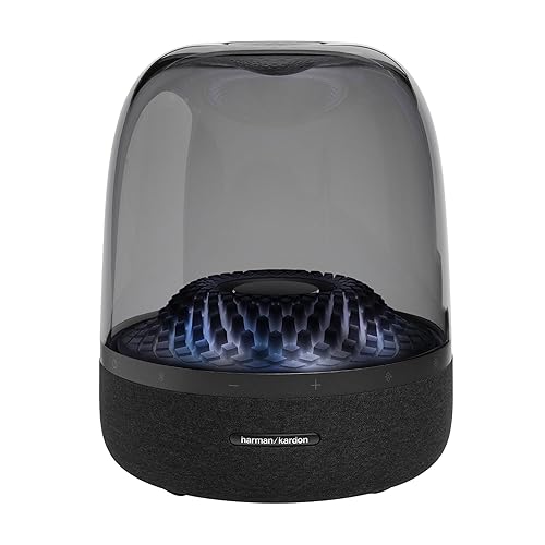 Harman Kardon Aura Studio 4 - Bluetooth Home Speaker - Superior Sound Performance - 5 Diamond-Effect Lighting Themes - Made with Recycled Materials