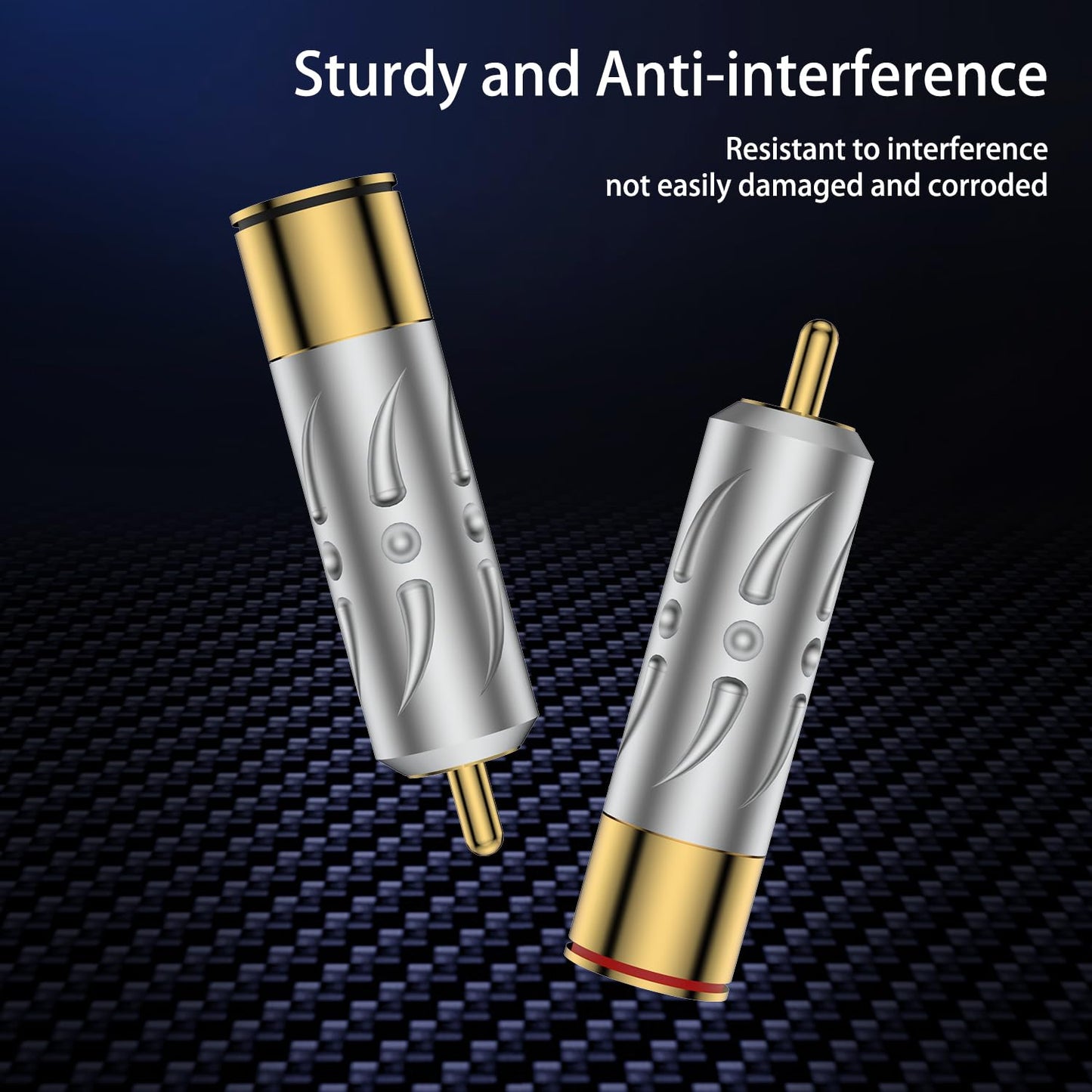 Viborg 4pcs Hi-End RCA Male Plugs Pure Copper Gold Plated Soldering RCA Jack Connectors (VR109G)