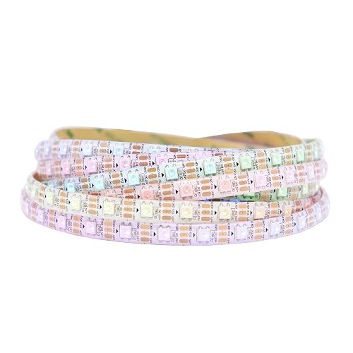 LOAMLIN WS2812B IC RGB 5050SMD ECO Individual Addressable LED Strip Light, 16.4FT 300LED 60LED/m Flexible Full Color IP65 Waterproof DC5V White PCB