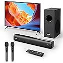 Sound Bar for Smart TV, Karaoke Sound Bar with Wireless Microphones, 2.1CH Soundbar with Subwoofer, BT 5.3 Surround Sound System for TV, Home Theater
