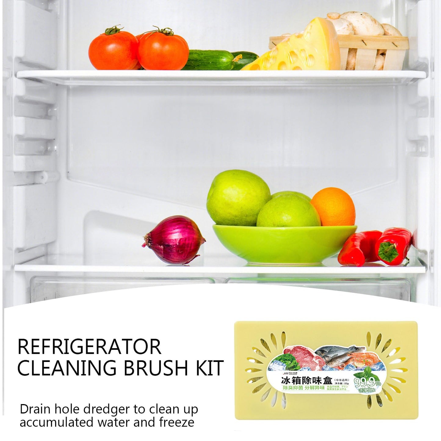 Fridge Deodorizer, Natural and Unscented Coconut Shell Activated Charcoal Refrigerator Deodorizer, Long Lasting Effective Fridge Air Freshener, Fresh