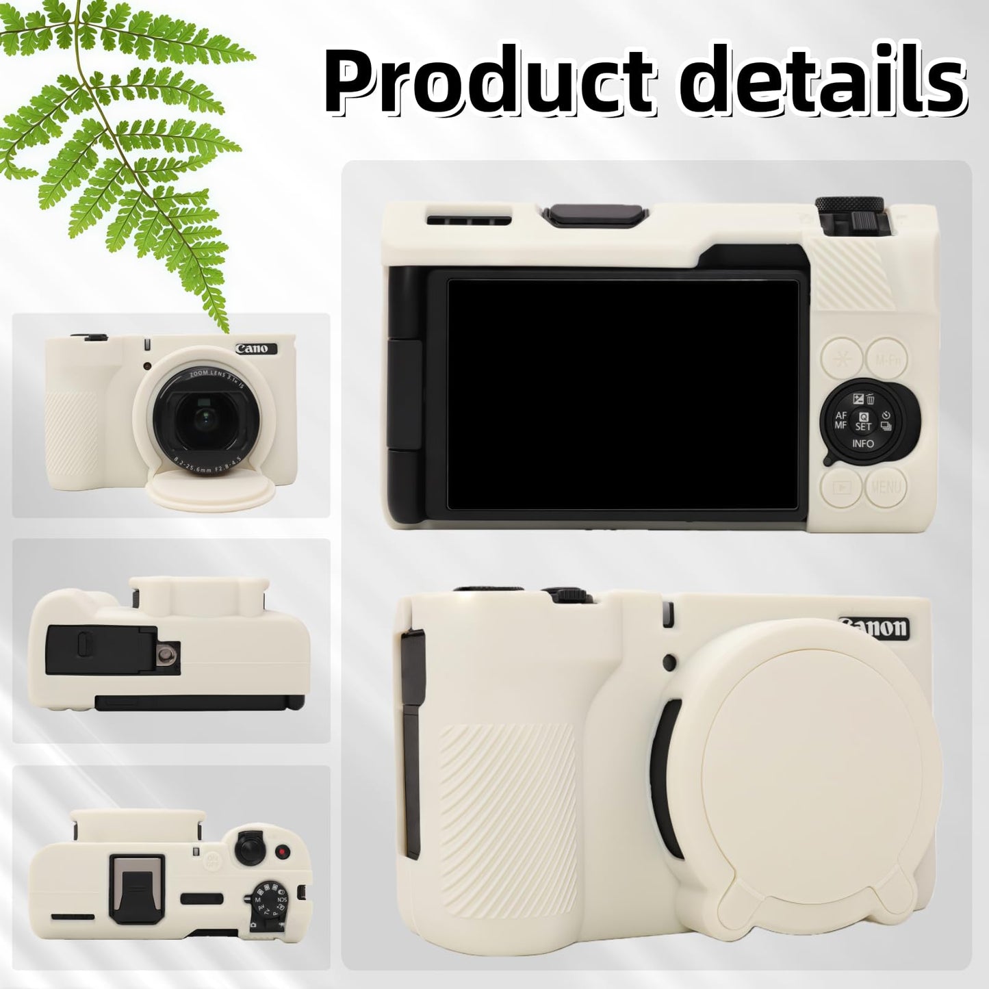 SZHSYJY V1 Case,Camera Case for Canon PowerShot V1 Digital Camera - Soft Silicone Protective Case with Removable Lens Cover, Includes 2 Screen