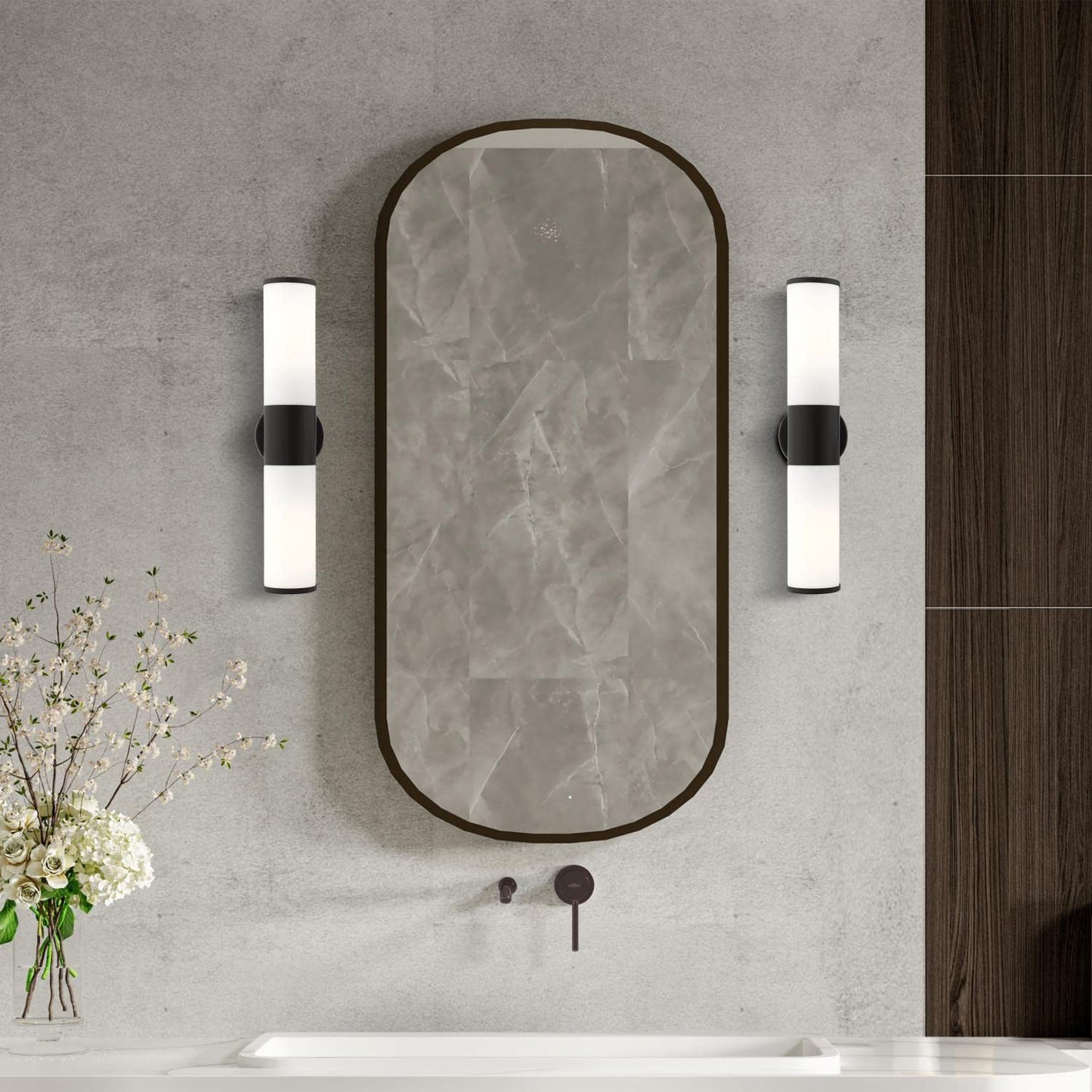 Lindale - 2 Light ADA Bath Vanity in Nautical Style-18.5 Inches Tall and 4.25 Inches Wide-Black Finish