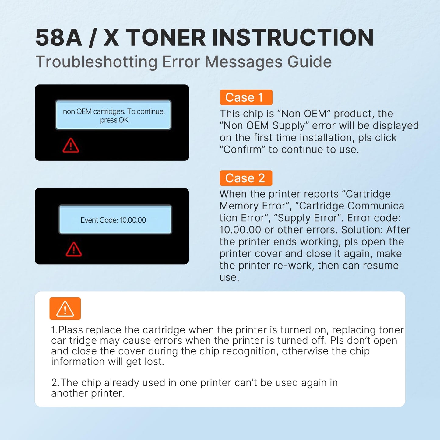 E-Z Ink 58X 58A Toner Cartridges Compatible Replacement for HP 58X CF258X 58A CF258A Toner Cartridge Black Work on HP LaserJet MFP M428fdw M428fdn