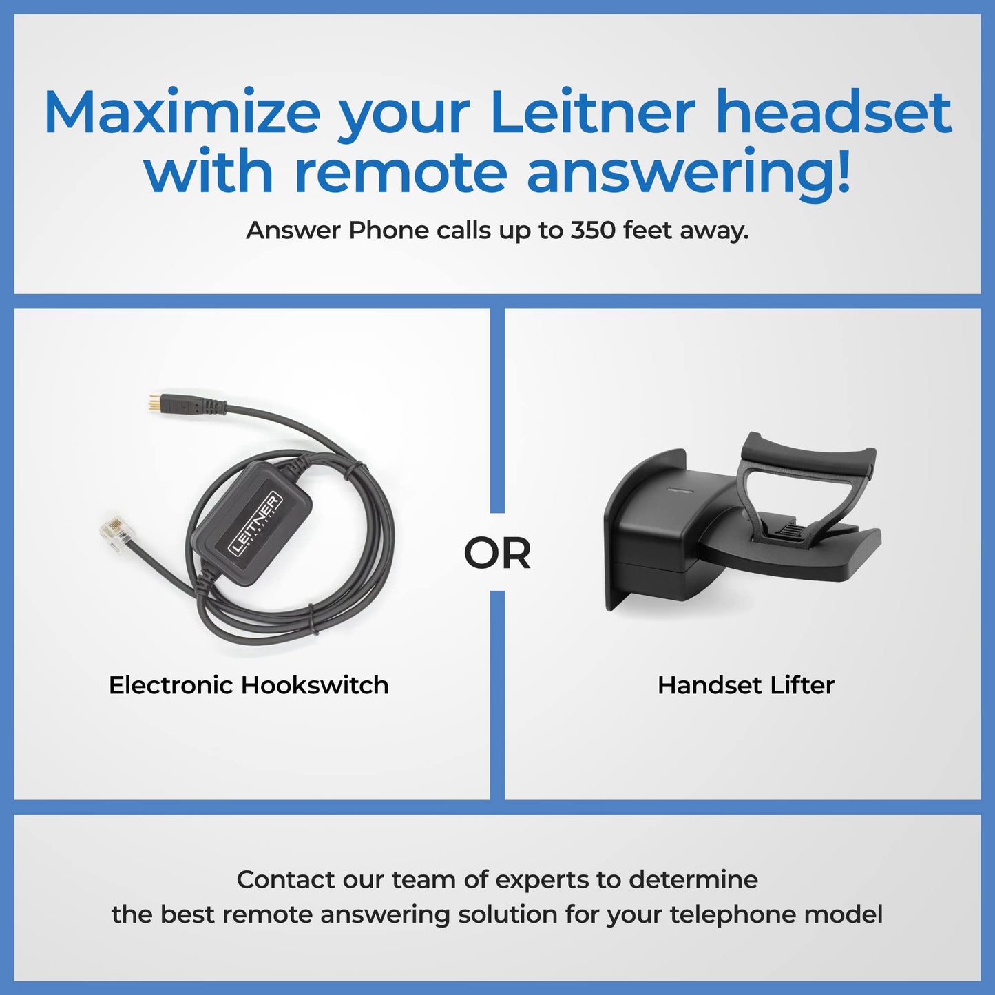 Leitner Electronic Hookswitch for Polycom Phones - Compatible with All Leitner Wireless Office Headsets