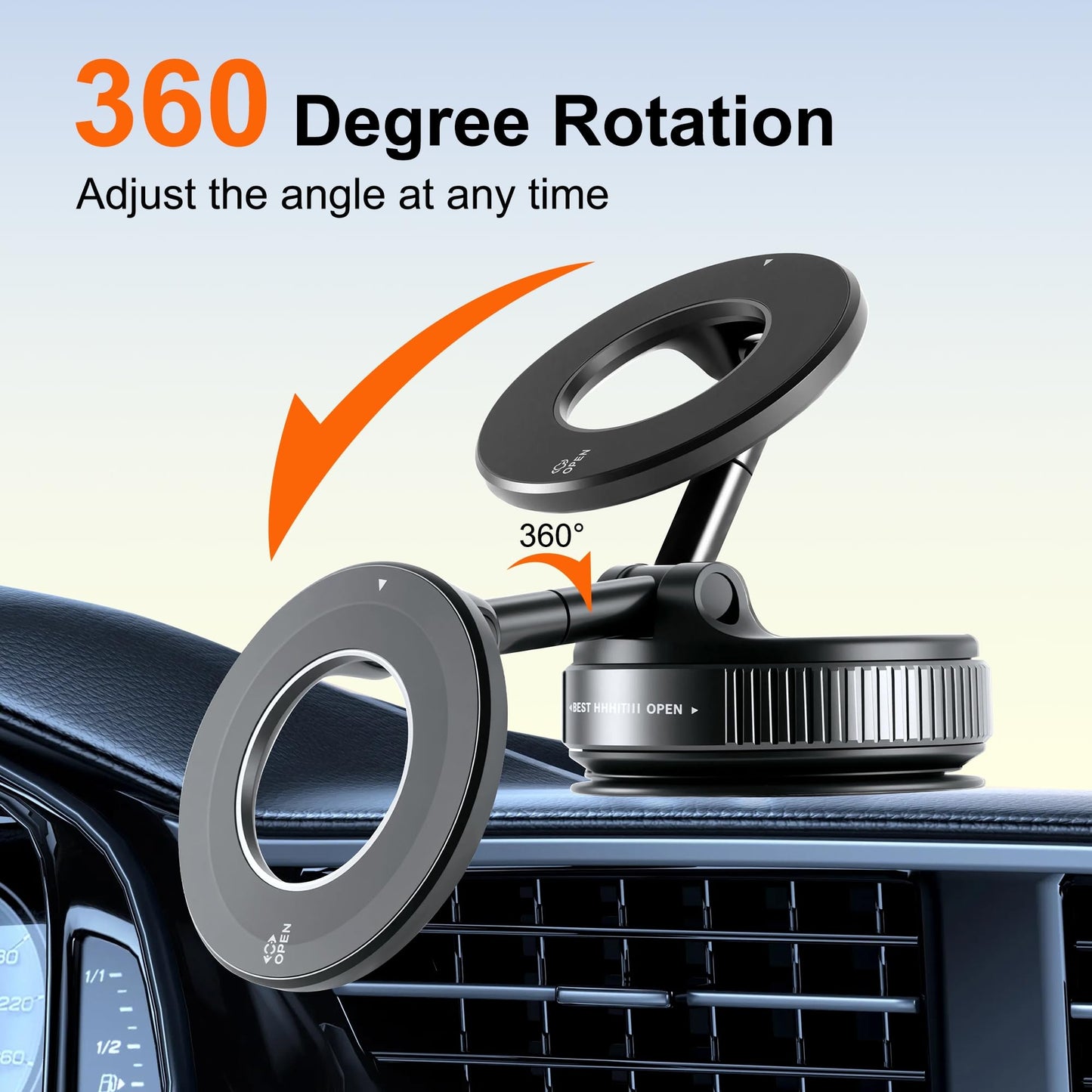 Bawyot Car Phone Holder Mount Magsafe [ Strongest Suction & Magnetic] Ultra Vacuum Suction Cup 360° Rotation Car Mount, Cell Phone Holders for All