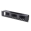 StarTech.com Horizontal 2U Server Rack Cable Management Finger Duct w/ Cover - 19" Network Rack Wire Duct Raceway Panel - Slotted Wire Duct (CMDUCT2U)