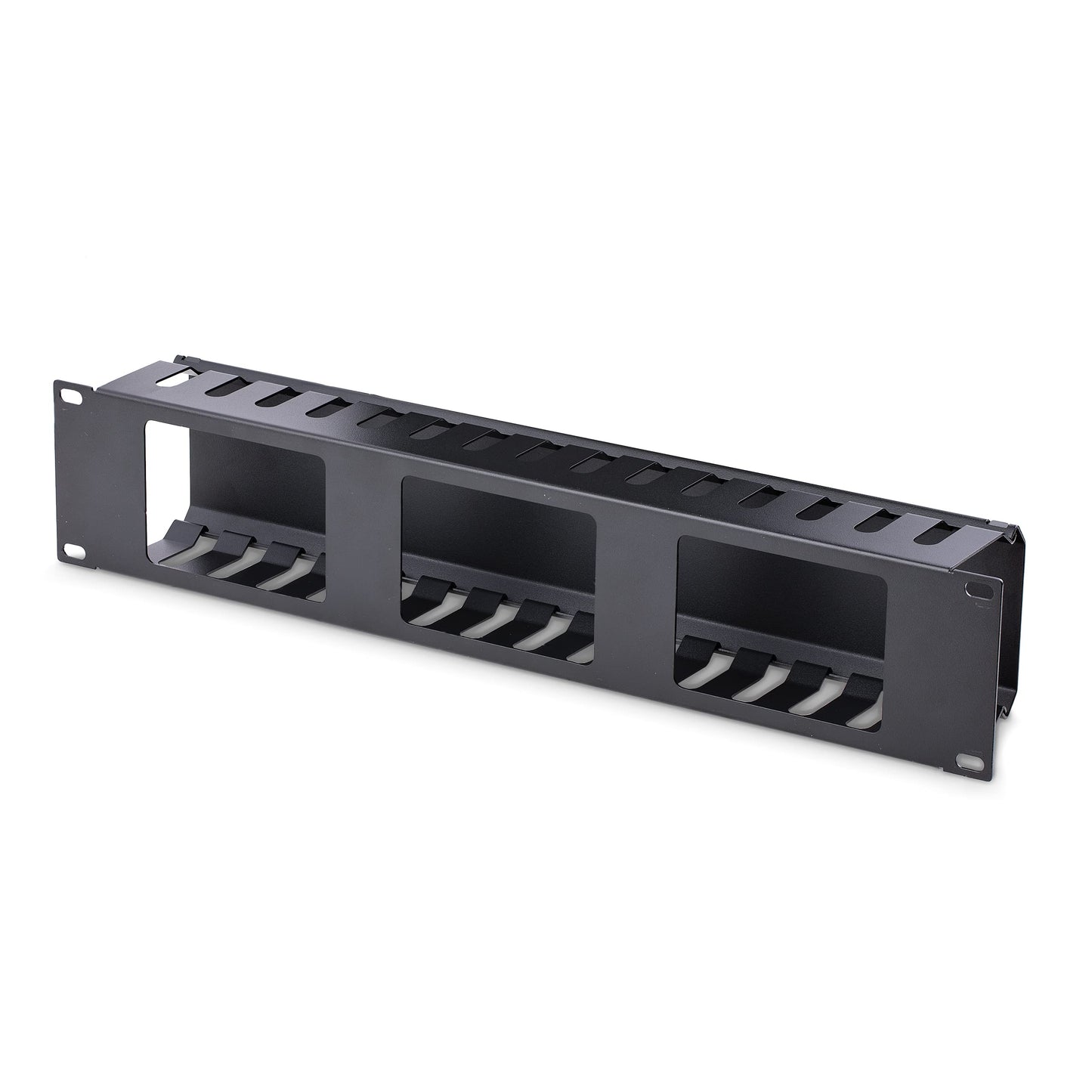 StarTech.com Horizontal 2U Server Rack Cable Management Finger Duct w/ Cover - 19" Network Rack Wire Duct Raceway Panel - Slotted Wire Duct (CMDUCT2U)
