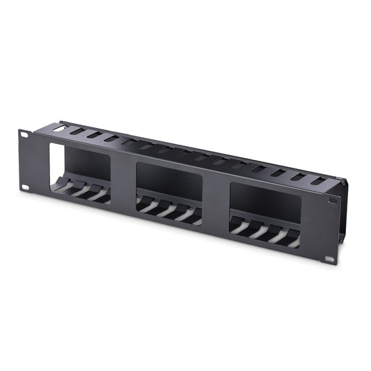 StarTech.com Horizontal 2U Server Rack Cable Management Finger Duct w/ Cover - 19" Network Rack Wire Duct Raceway Panel - Slotted Wire Duct (CMDUCT2U)