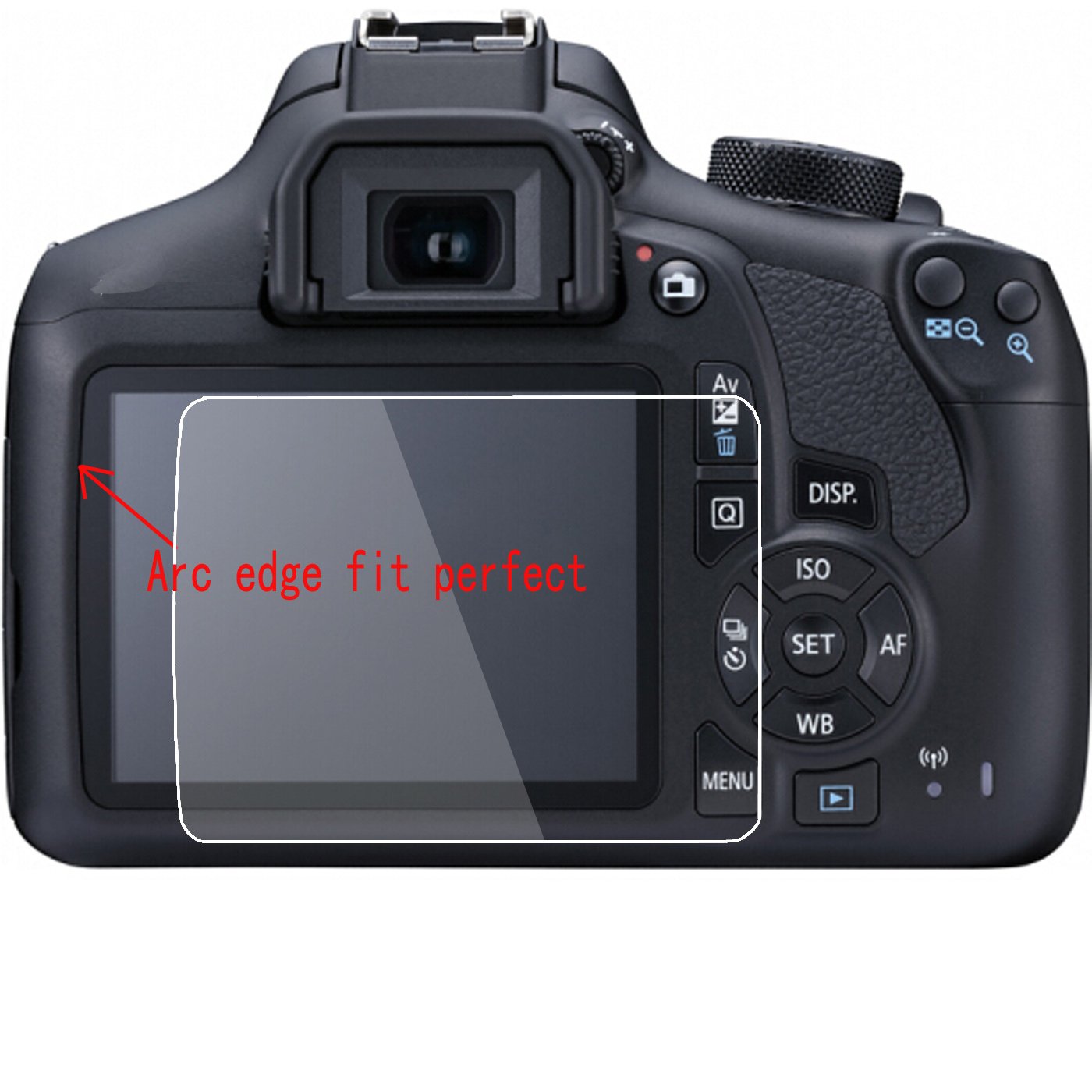 debous Screen Cover for Canon Eos Rebel T7 T6 Kiss X80 2000d 1300d Rebel T5 Kiss X70 1200d, Arc Edge Optical Tempered Glass Lcd Hard Film(3 pack)
