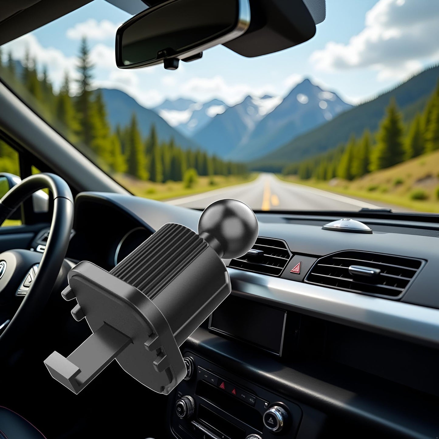 1Pc Black Universal Air Vent Clip For Car Mount Cellphone Holder Vent Grip Joint Dia-17mm For Most Bracket Air Vent Clip For Car Mount Holder Joint