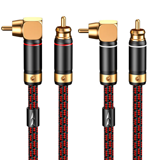 Primeda Audiophiles RCA/Phono Cable 2 RCA Male to 2 RCA Male HiFi System Interconnect Cable Braided for Home Cinema Subwoofer Amplifiers Blu-ray