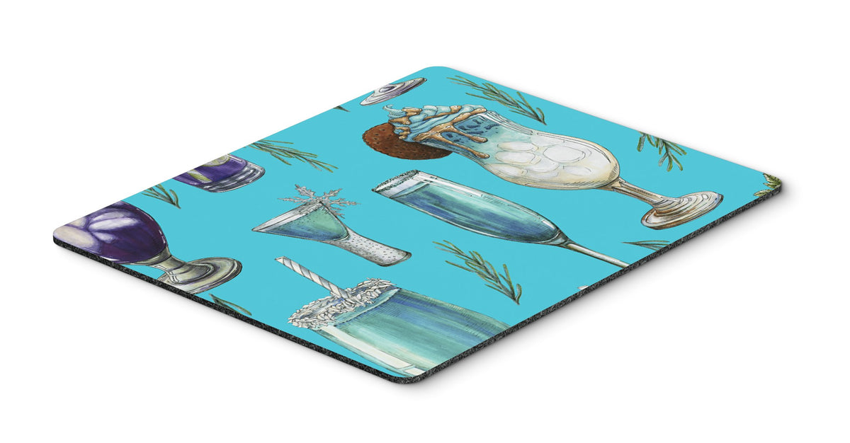 Caroline's Treasures BB5203MP Drinks and Cocktails Blue Mouse Pad, Hot Pad or Trivet, Large, Multicolor