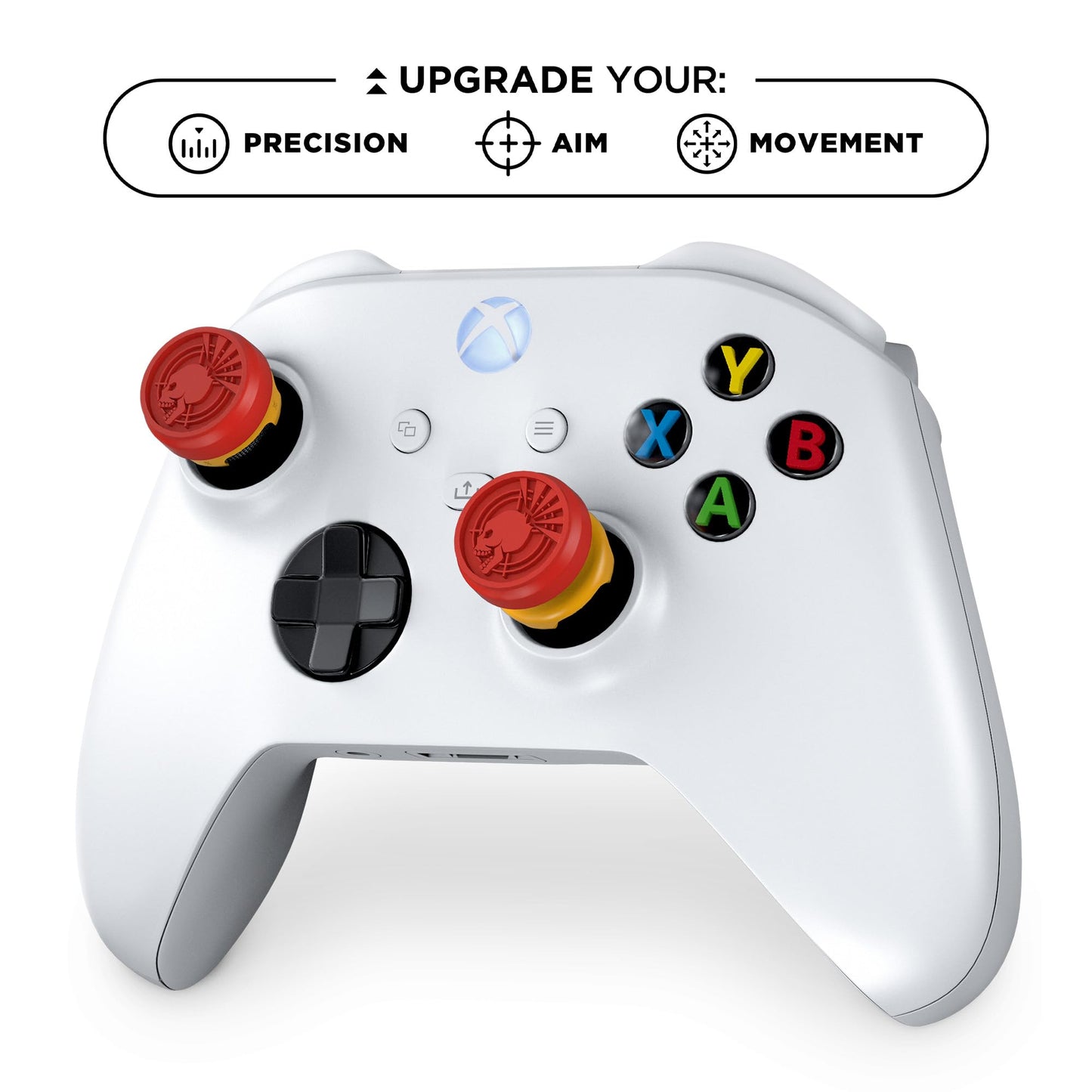 KontrolFreek Call of Duty Deadshot Edition Performance Thumbsticks for Xbox Series X (XBX) and Xbox One (XB1) | 1 High-Rise, 1 Mid-Rise | Red/Yellow