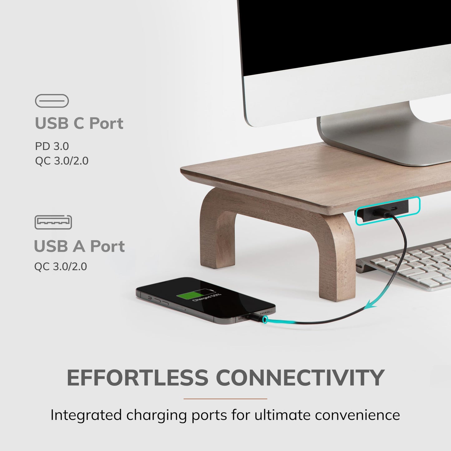 Anji Mountain Monitor Stand - Desktop Organizer & Laptop Riser, Ergonomic Monitor Riser, Space-Saving Monitor Stand for Desk, Durable Construction