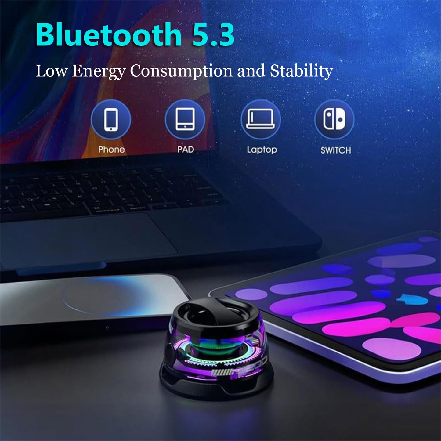 G200 Magnetic Bluetooth Speaker,Multifunctional Magnetic Bluetooth Speakers Portable Phone Stand for iPhone, Golf Cart & Anything Metal,RGB Lights