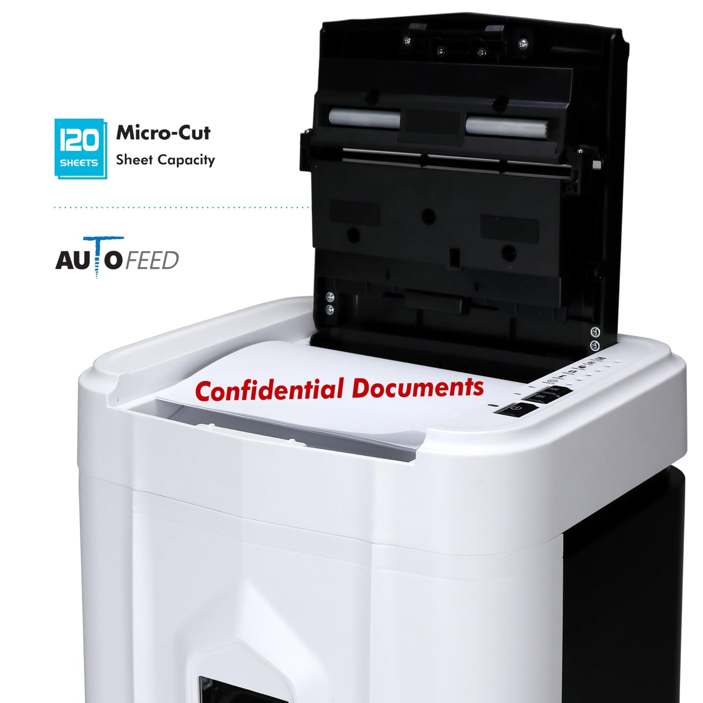 Aurora Professional Grade 120-Sheet Auto Feed Micro-Cut Paper and Credit Card Shredder with 5 Gallon Pullout Basket / 30 Minutes/Security Level P-4