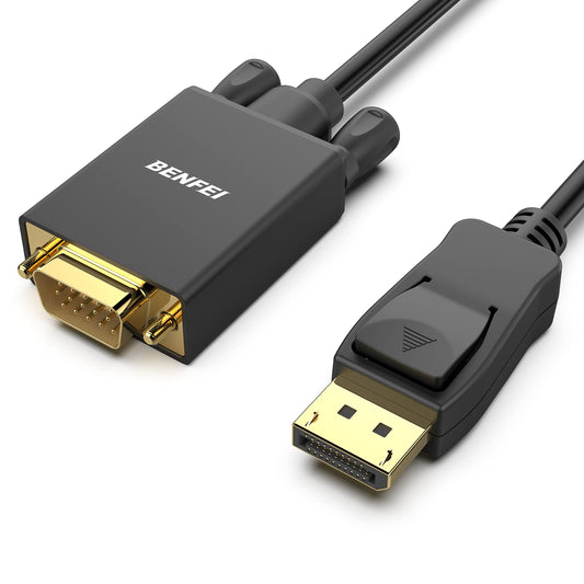 BENFEI DisplayPort to VGA Cable, 1.8M Display Port of Computer/Laptop to VGA of Monitor/Projector Gold-Plated Adapter (Not Bidirectional,Not